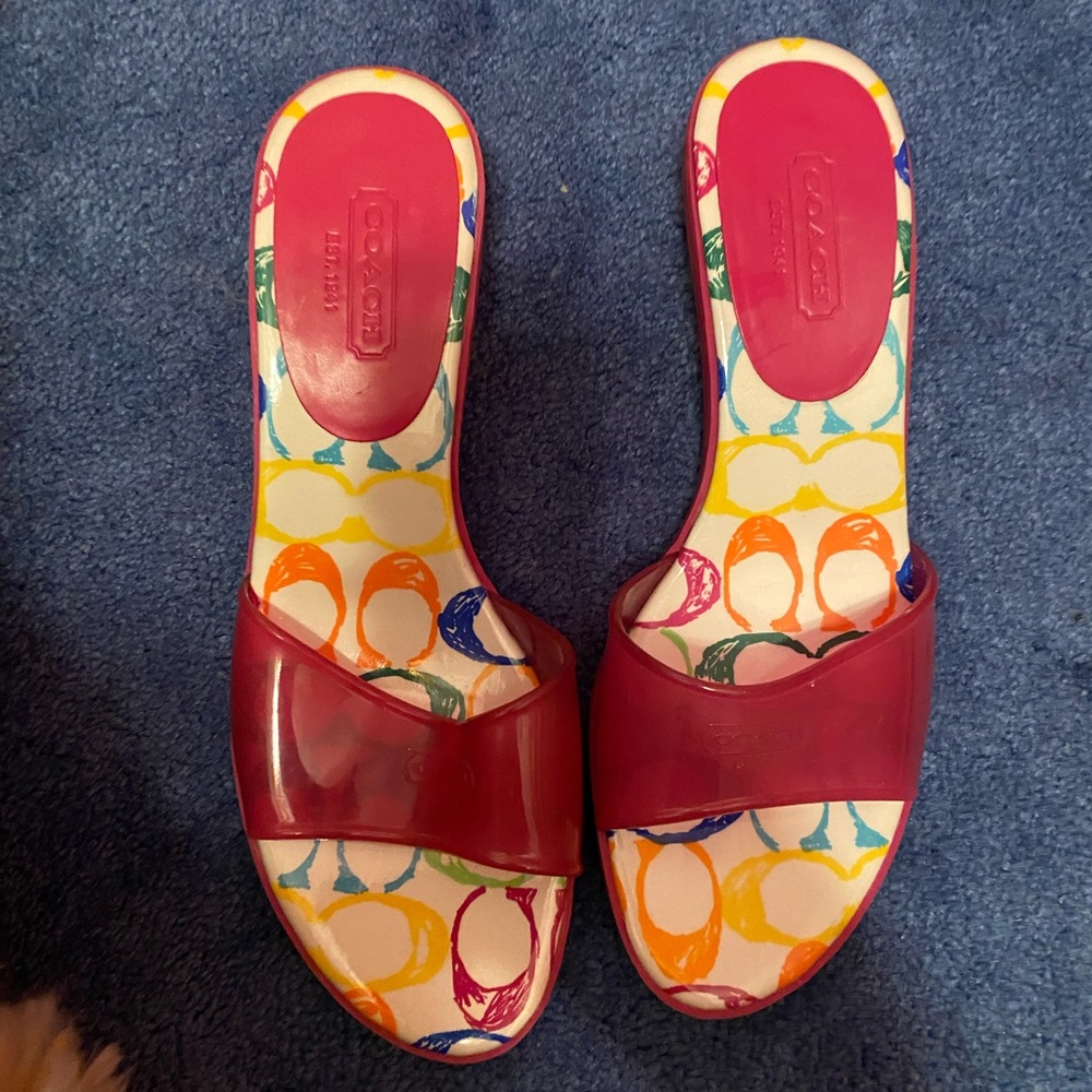 RARE Pink COACH mini heels